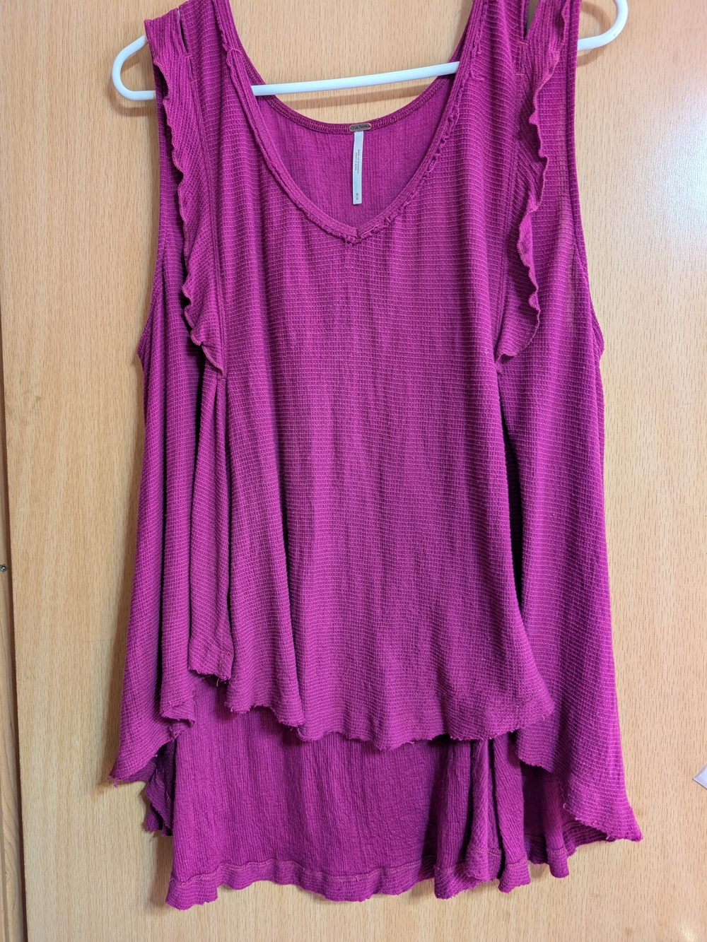 Free People Berry Ruffle Sleeve Tank Top
